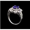 Image 4 : 14KT White Gold 1.37 ctw Tanzanite and Diamond Ring
