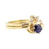 Image 1 : 0.67 ctw Blue Sapphire and Diamond Ring - 14KT Yellow Gold