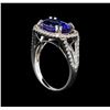Image 4 : 14KT White Gold 4.14 ctw Tanzanite and Diamond Ring