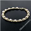 Image 3 : Vintage 14kt Yellow Gold Open Link and Natural Freshwater Pearl Tennis Bracelet