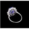 Image 3 : 3.88 ctw Tanzanite and Diamond Ring - 14KT White Gold