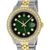 Image 1 : Rolex Mens 2 Tone 18K Green Vignette 2.5 ctw Diamond Datejust Wristwatch 36MM