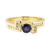Image 2 : 1.00 ctw Blue Sapphire and Diamond Ring - 14KT Yellow Gold