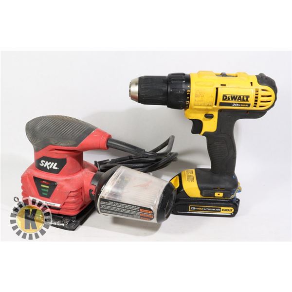 DEWALT DRILL  AND SKILL SANDER