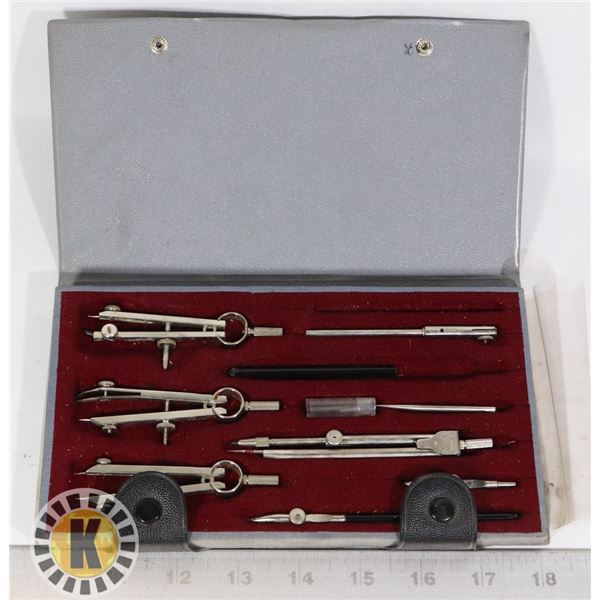 ESTATE SET OF VINTAGE PROTRACTORS AND DIVIDERS
