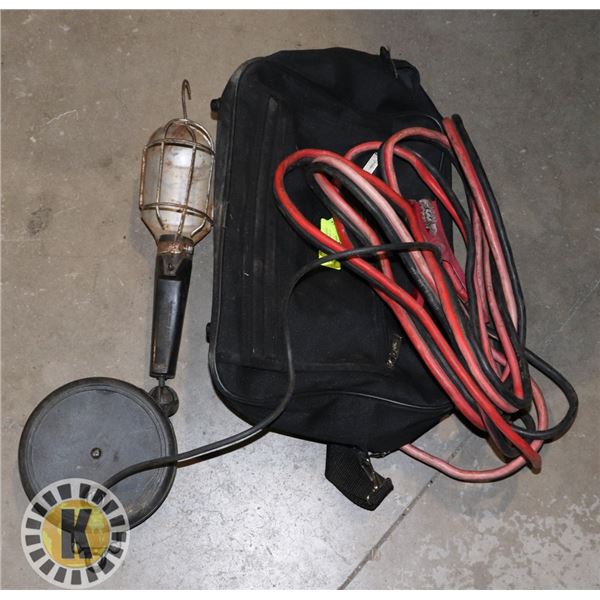 TROUBLE LIGHTS WITH EXTENSION CORD AND JUMP CABLE