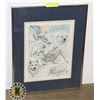 Image 1 : FRAMED EMBROIDERED WALL  ART- 20.5" BY 16.5"