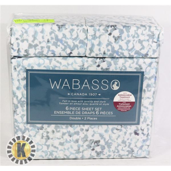 NEW WABASS0 DOUBLE 6 PIECE SHEET SET