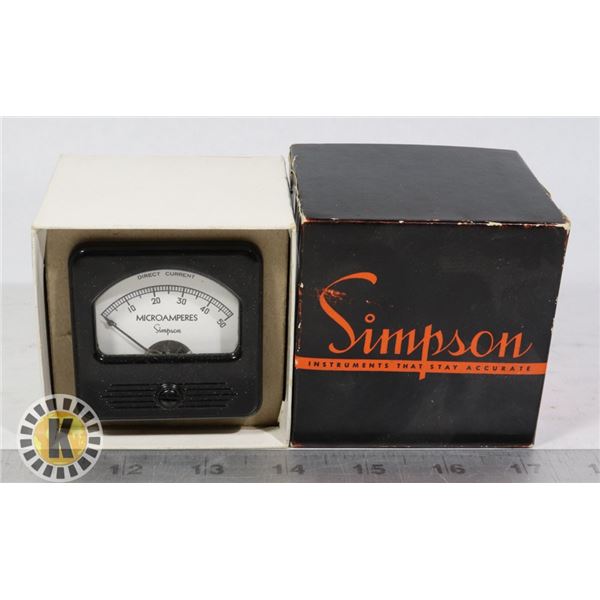 ESTATE SIMPSON MICROAMPERE METER READER