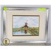 Image 1 : 16 X 13 OIL ON CANVAS WINDMILL PAINTING