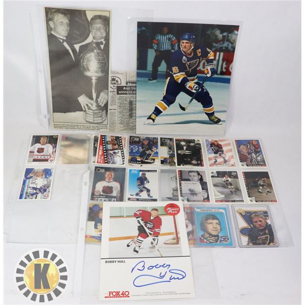 BOBBY AND BRETT HULL AUTO'S CARDS AND COLLECTIBLES