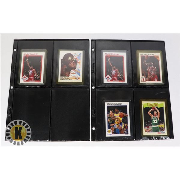 x6 VARIOUS BASKETBALL CARDS, MIKE J, MAGIC, LARRY
