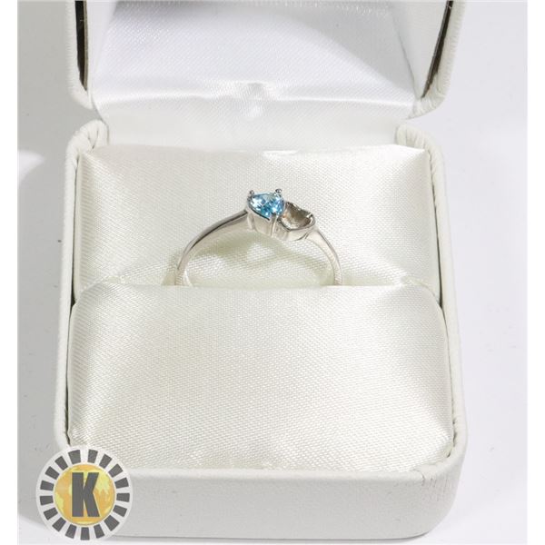 SILVER BLUE TOPAZ  RING