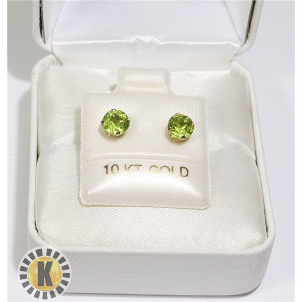 10K YELLOW GOLD PERIDOT(1.2CT) EARRINGS