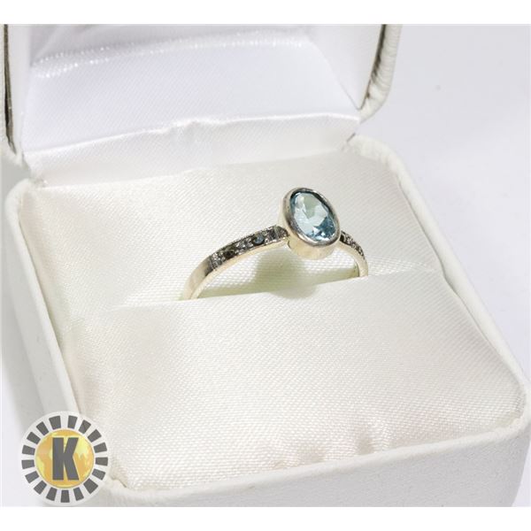 SILVER BLUE TOPAZ  RING