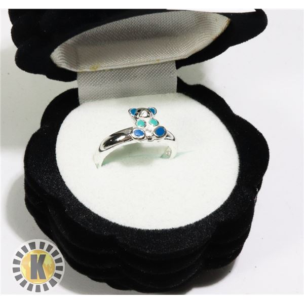 SILVER BEAR RING