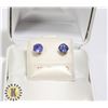 Image 1 : 10K WHITE GOLD TANZANITE(1.2CT)  EARRINGS