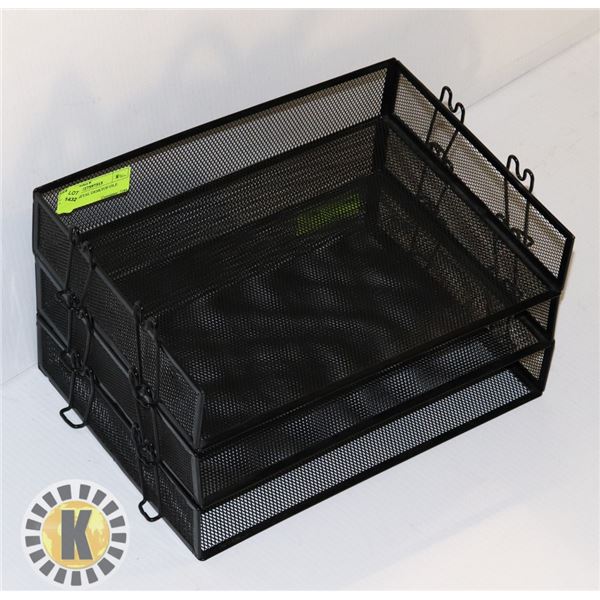 LOT OF 3  METAL DESKTOP FILE HOLDER