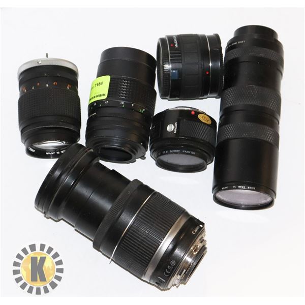 LOT OF 8 - 35MM CAMERA LENSES
