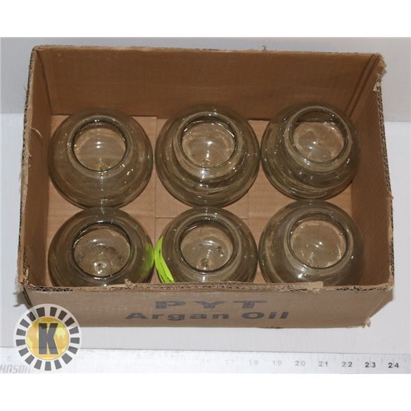 LOT OF 6 MINI FISHBOWL CANDLE HOLDER OR