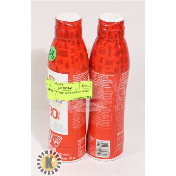 LOT OF 2 WOODS SUNSCREEN 30 SPF SPRAYER