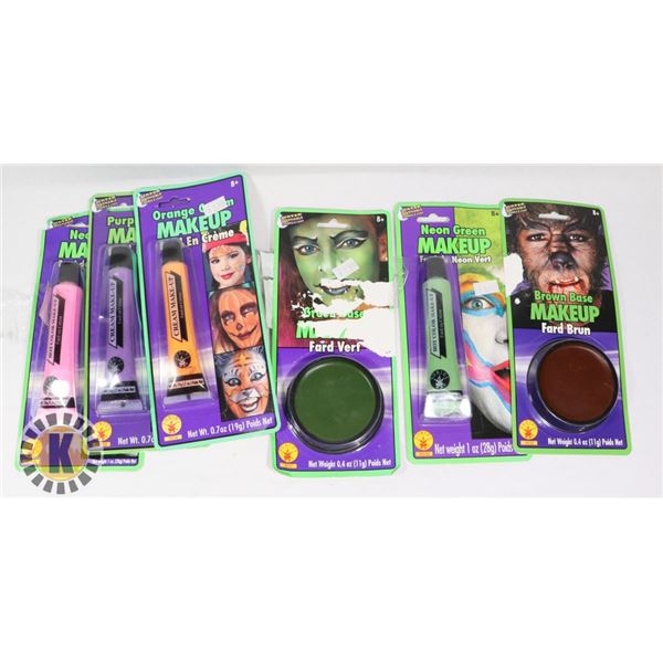 LOT OF 6 COSTUME FACE MAKE-UP VARIOUS COLORS