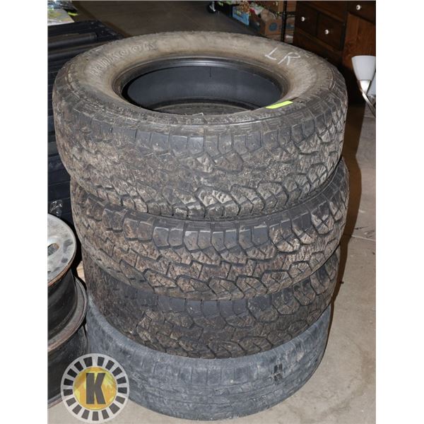 LOT OF 4 TIRES 265 / 70 R17 – 3 HANKOOK 1 OTHER