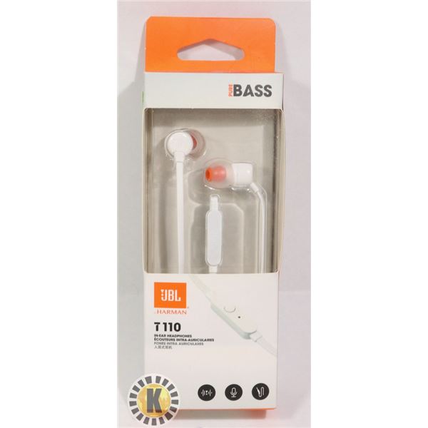 NEW JBL HARMAN T110 IN EAR HEADPHONES