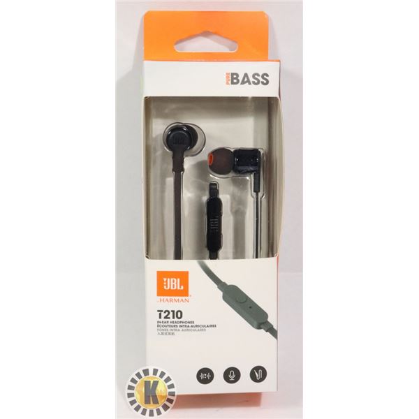 NEW JBL BY HARMAN T210 IN EAR HEADPHONES