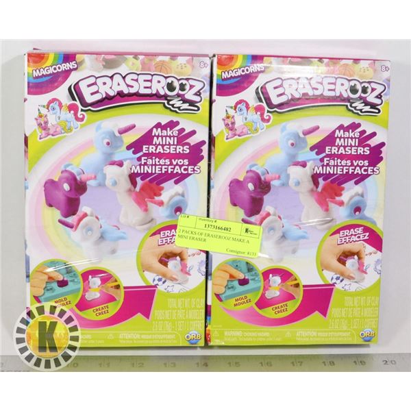 2 PACKS OF ERASEROOZ MAKE A MINI ERASER