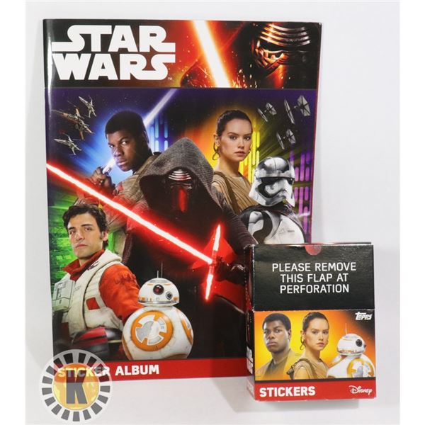 STAR WARS STICKER ALBUM & BOX OF STICKERS