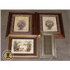 Image 1 : 3 PICTURE FRAMES & MIRROR ART