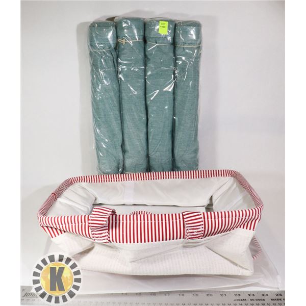 BUNDLE OF TWO ORGANIZING BASKETS AND 4 TABLE