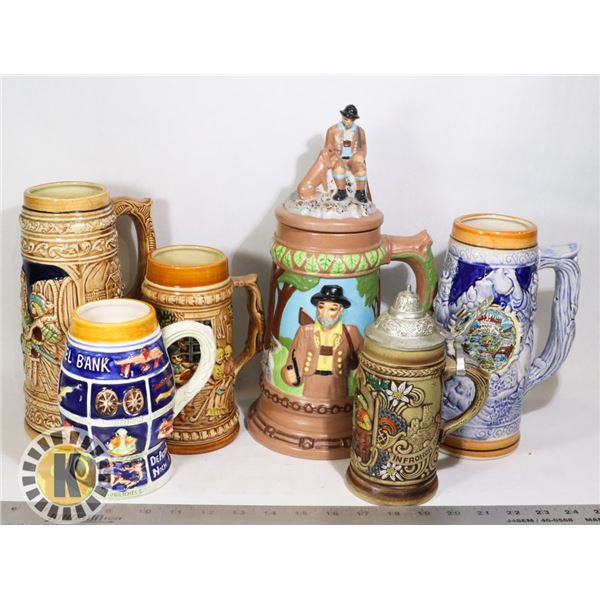 BUNDLE OF ANTIQUE BEER STEINS