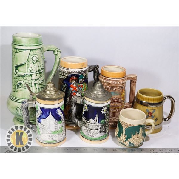 BUNDLE OF ANTIQUE BEER STEINS