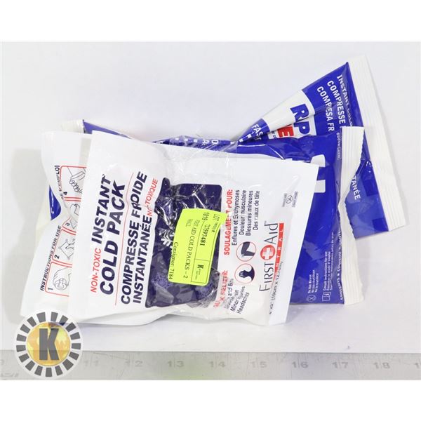 LOT OF 4 FIRST AID COLD PACKS – 2 LARGE 2 SMALL