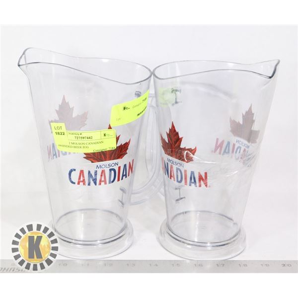 LOT OF 2 MOLSON CANADIAN BRANDED BEER JUG