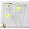 Image 1 : LOT OF 2 TALL GREEN RIM PLASTIC JUG