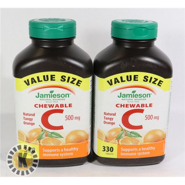 TWO BOTTLES OF JAMIESON CHEWABLE VITAMIN C