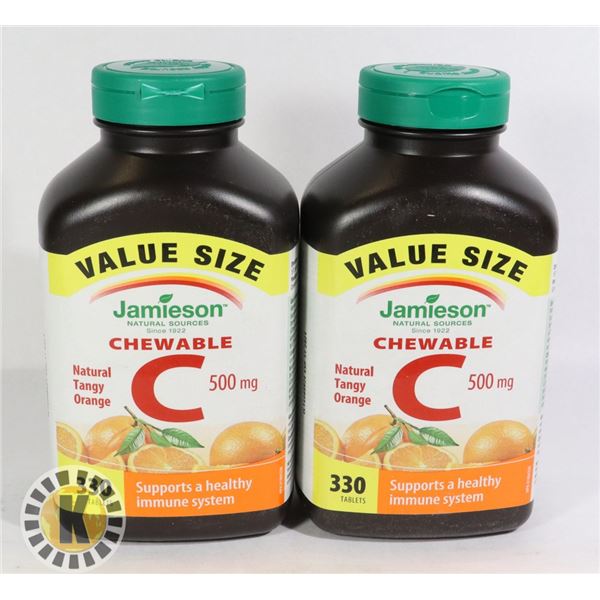 TWO BOTTLES OF JAMIESON CHEWABLE VITAMIN C