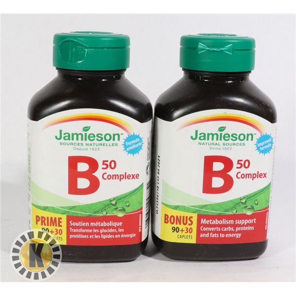 TWO BOTTLES OF JAMIESON B-50 COMPLEX CAPLETS