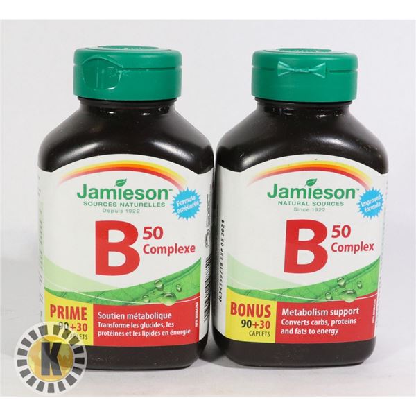 TWO BOTTLES OF JAMIESON B-50 COMPLEX CAPLETS