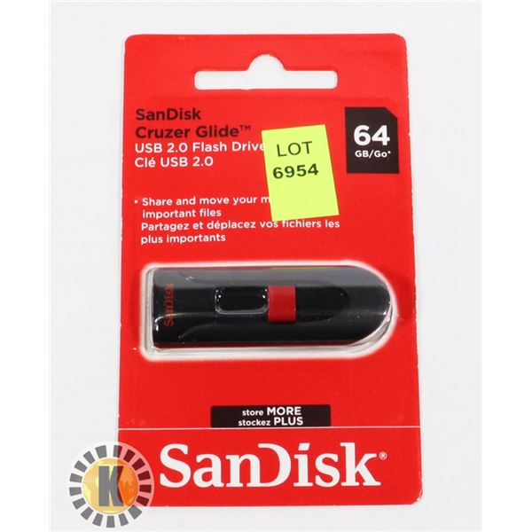 64GB SANDISK USB 2.0 FLASH DRIVE