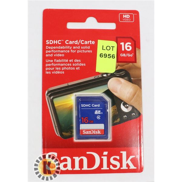 SANDISK 16GB SDHC CARD
