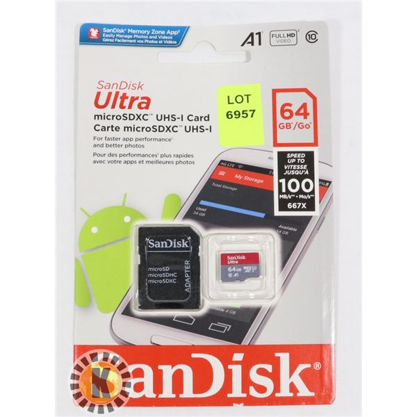 SANDISK ULTRA 64GB MICROSDXC UHS-I CARD