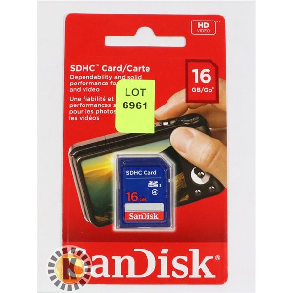 SANDISK SDHC CARD 16GB