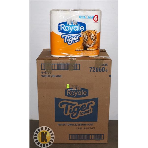 BOX OF 24 ROYALE TIGER TOWELS