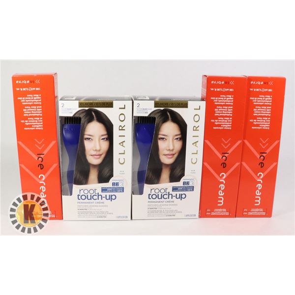 BAG OF ICE CREAM & CLAIROL HAIR PRODUCT