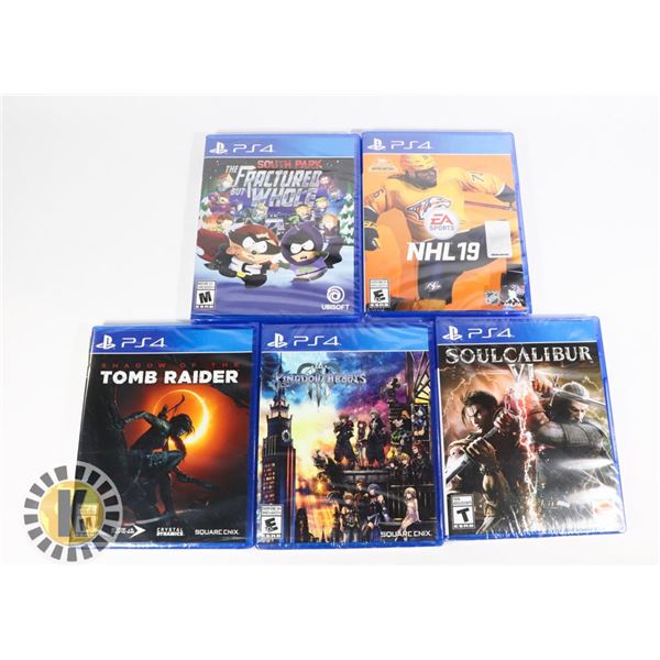 BUNDLE OF 5 NEW PLAYSTATION 4 GAMES