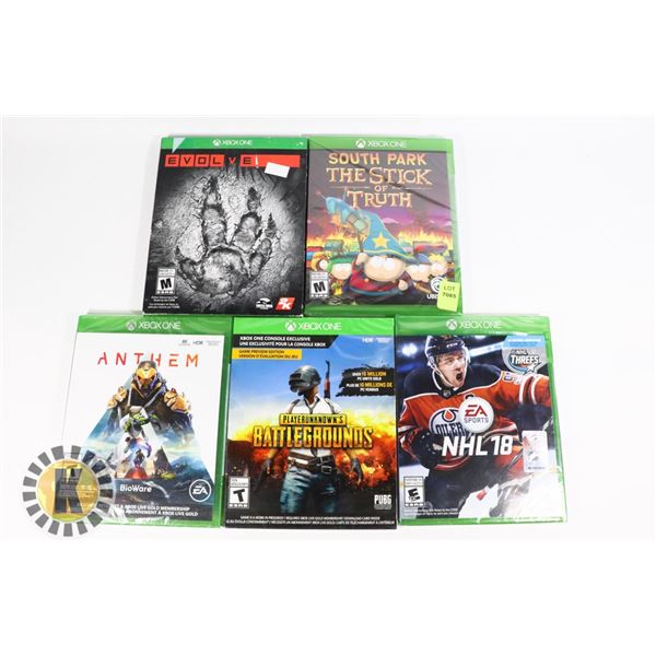 BUNDLE OF 5 NEW XBOX GAMES